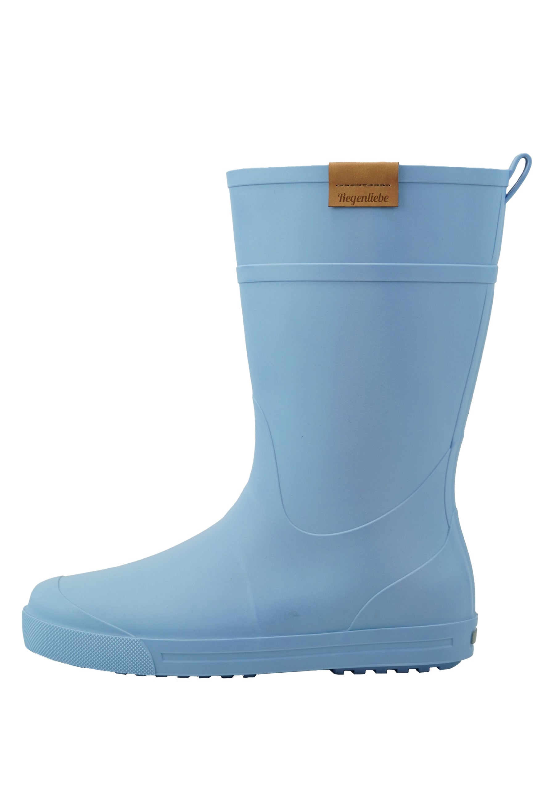 Vista lateral con el logotipo de Regenliebe en la parte superior - Regenliebe botas de goma para mujer Summer Rain